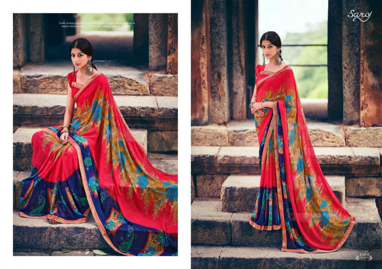 saroj Gorgeous Vol 3 Georgette elegant look saree catalog