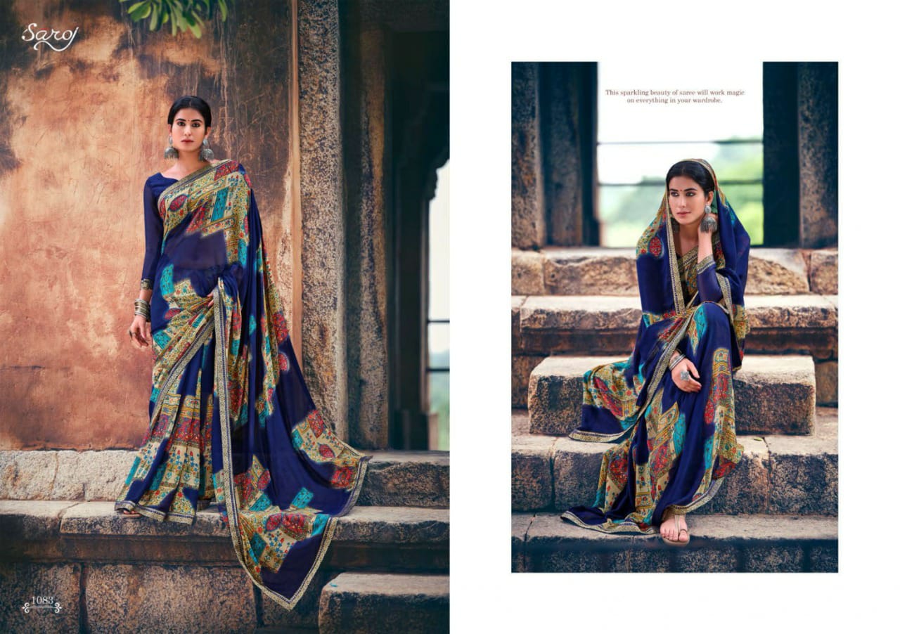 saroj Gorgeous Vol 3 Georgette elegant look saree catalog