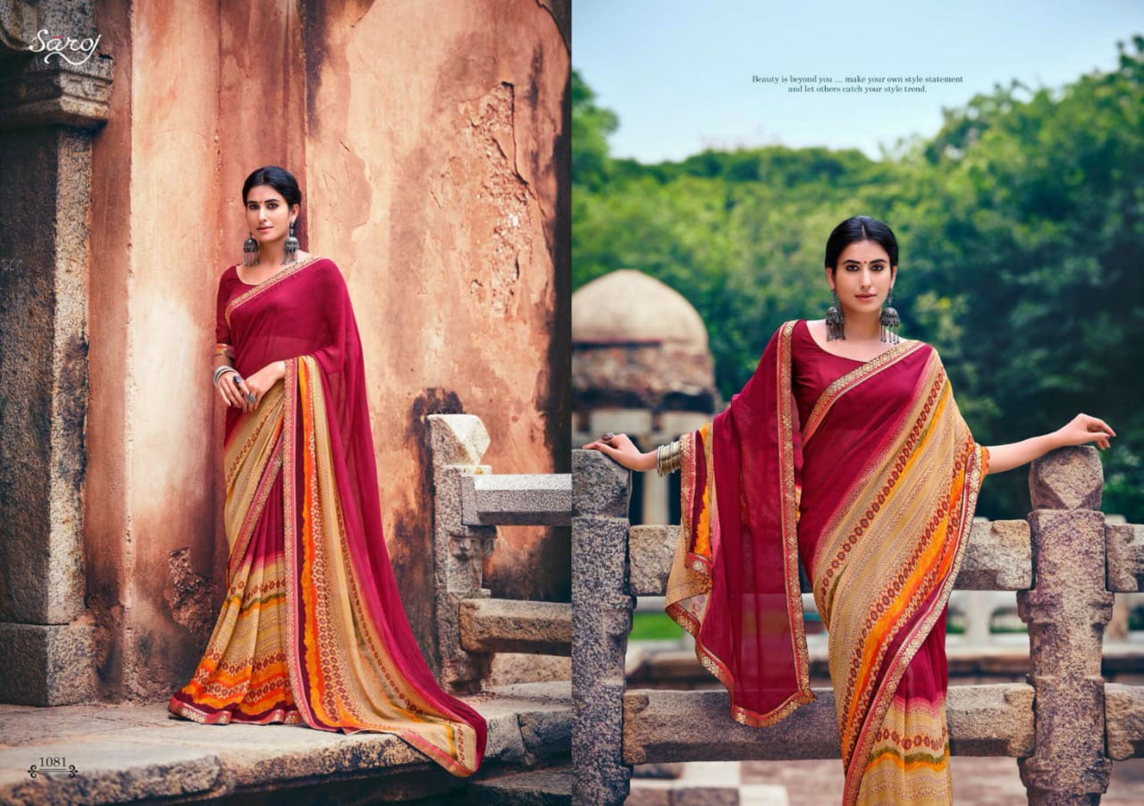 saroj Gorgeous Vol 3 Georgette elegant look saree catalog