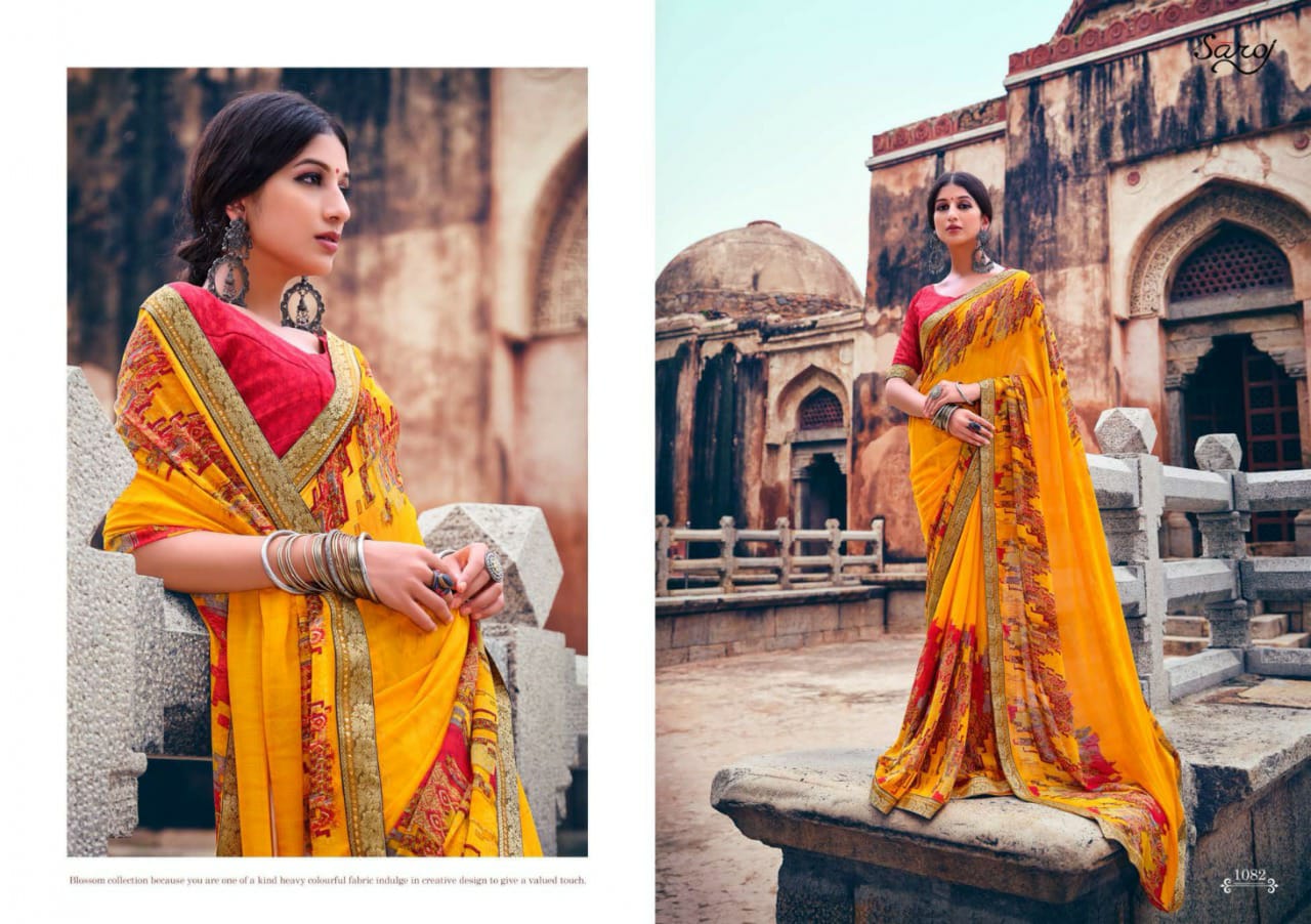 saroj Gorgeous Vol 3 Georgette elegant look saree catalog