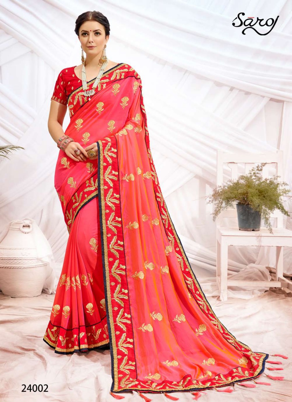 saroj rudraksh dupion elegant look saree catalog