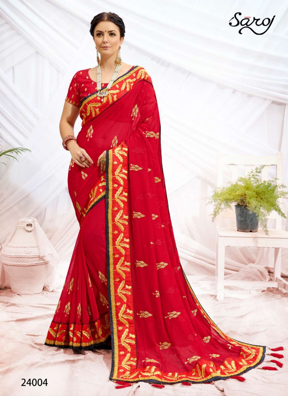 saroj rudraksh dupion elegant look saree catalog