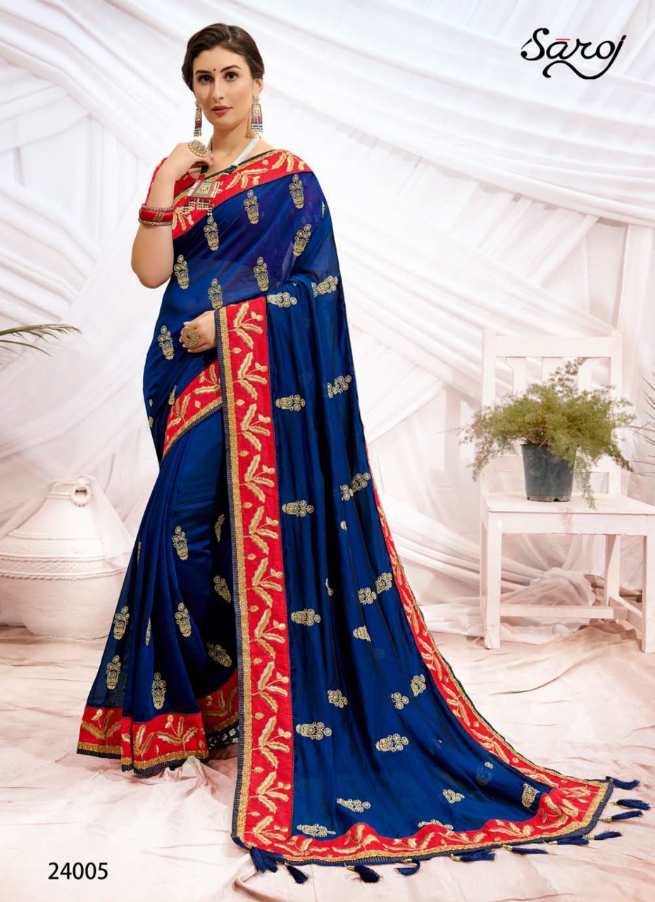 saroj rudraksh dupion elegant look saree catalog