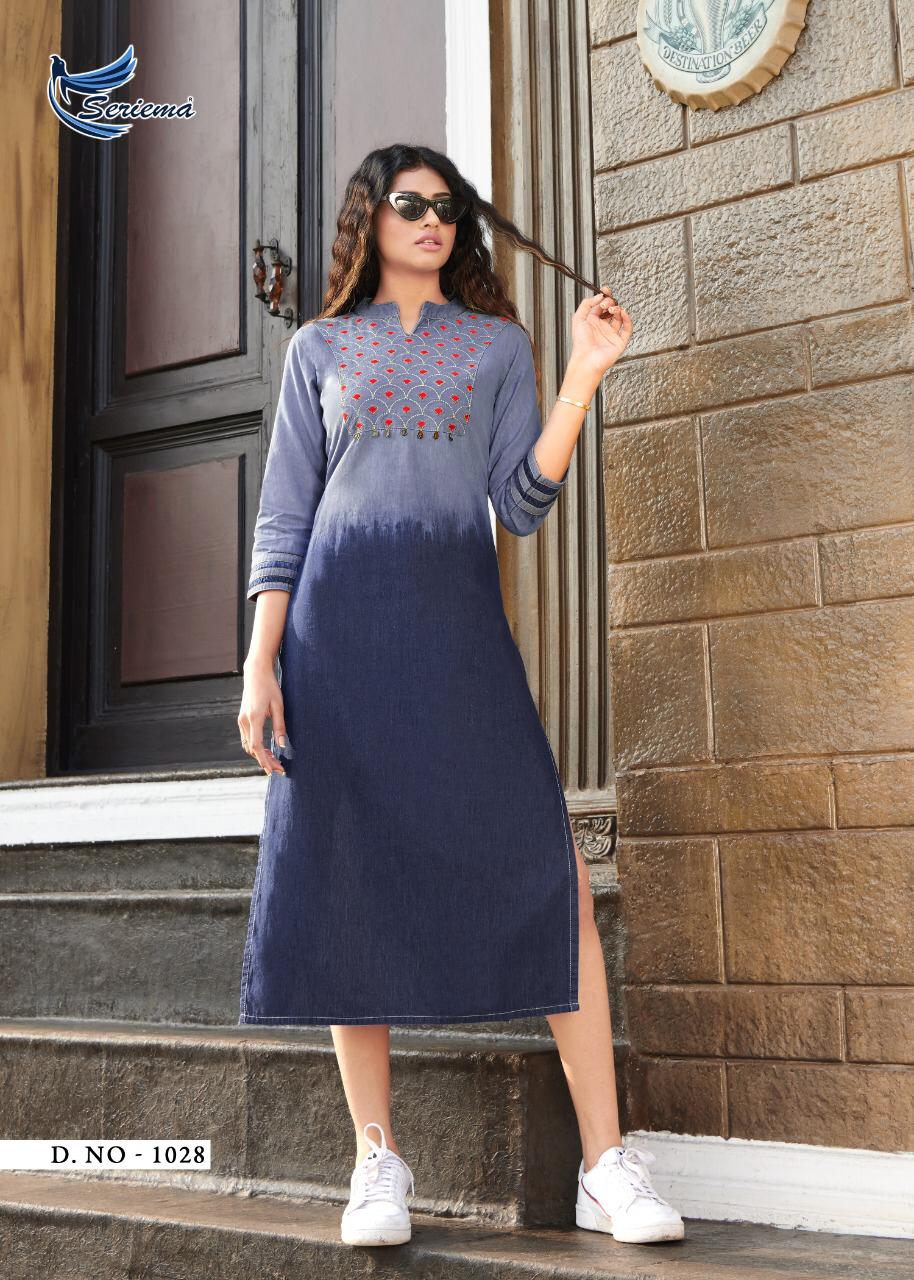 seriema kumb premier decent embroidary attrective look kurti catalog