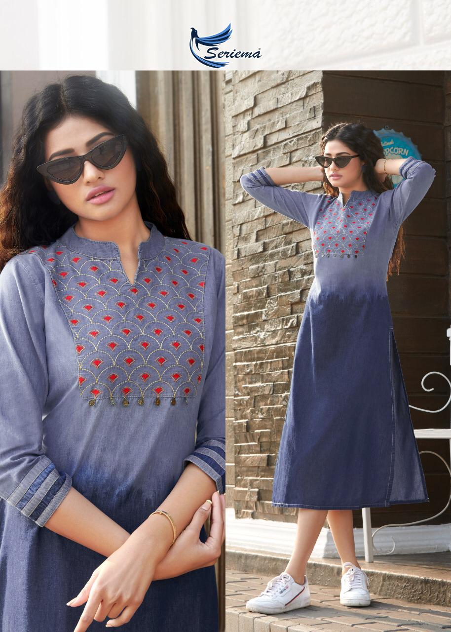 seriema kumb premier decent embroidary attrective look kurti catalog