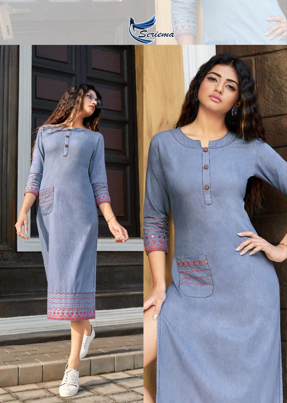 seriema kumb premier decent embroidary attrective look kurti catalog