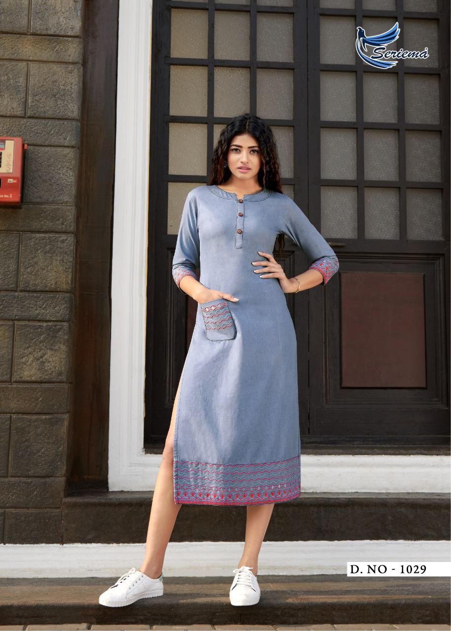 seriema kumb premier decent embroidary attrective look kurti catalog