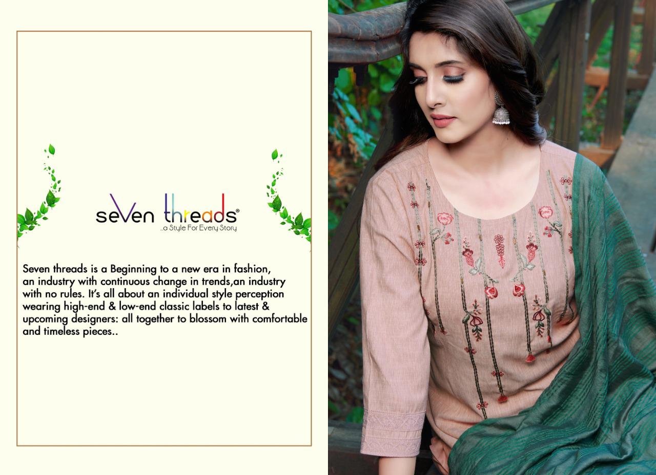 seven threads eva viscose authentic fabric kurti bottom with dupatta catalog