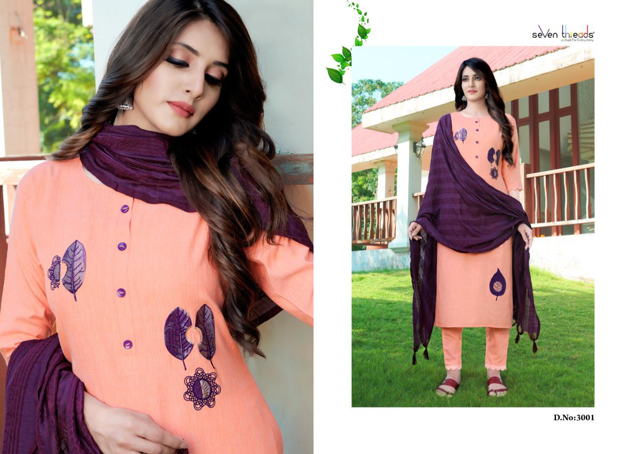 seven threads eva viscose authentic fabric kurti bottom with dupatta catalog