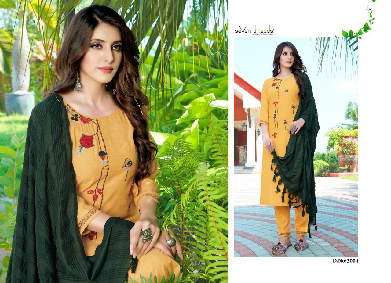 seven threads eva viscose authentic fabric kurti bottom with dupatta catalog