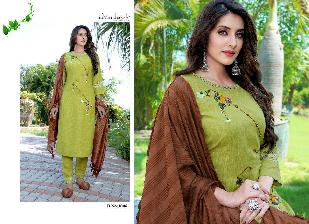 seven threads eva viscose authentic fabric kurti bottom with dupatta catalog