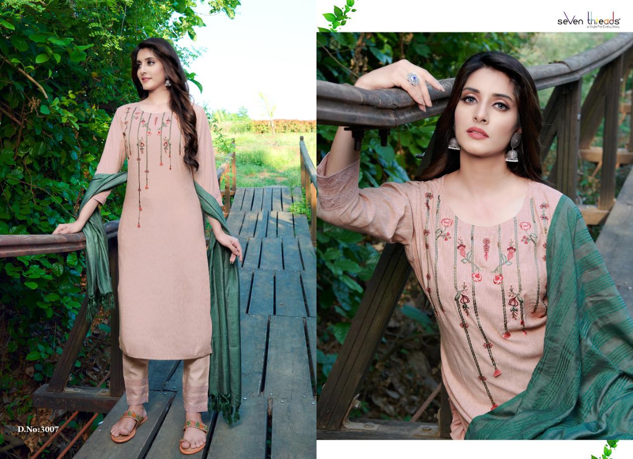 seven threads eva viscose authentic fabric kurti bottom with dupatta catalog