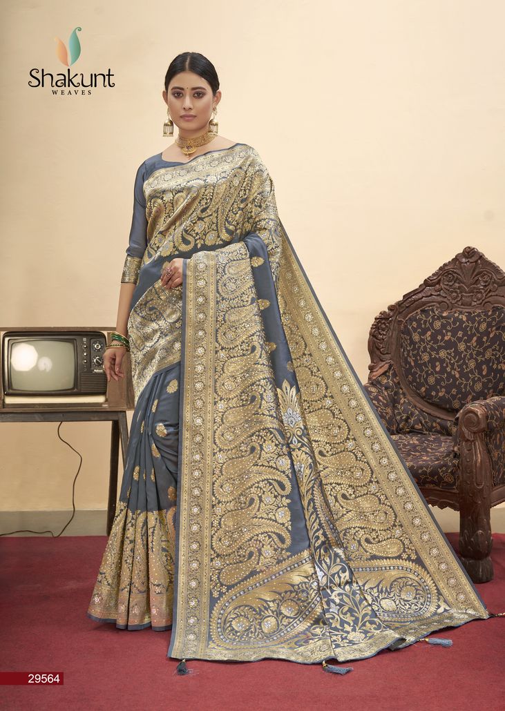 shakunt weaves anupa art silk regal look saree catalog