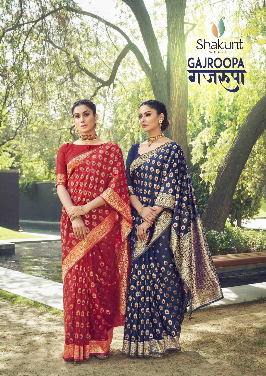 shakunt weaves gajroopa silk astonishing saree catalog