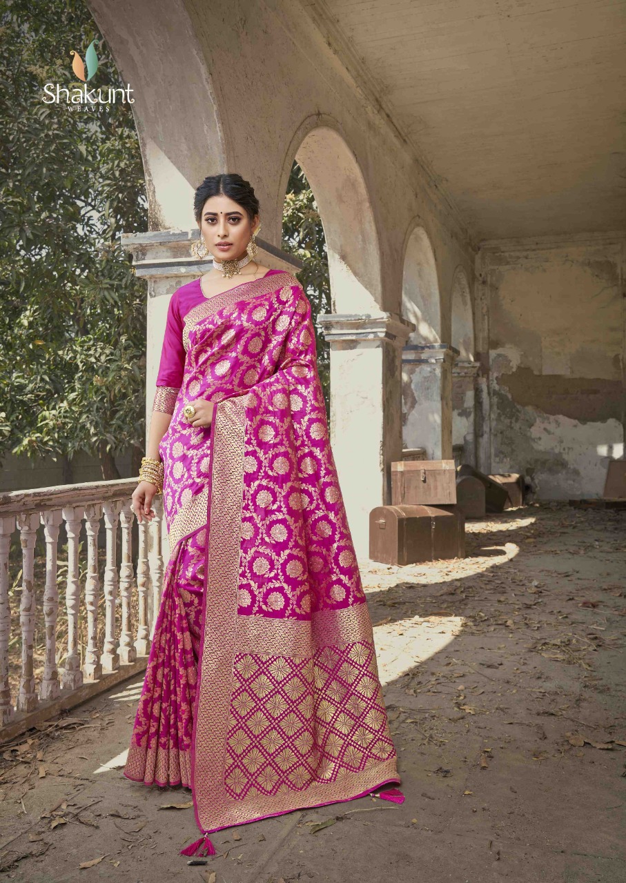 shakunt weaves sonika silk festive look saree catalog