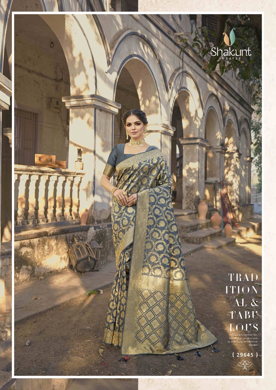 shakunt weaves sonika silk festive look saree catalog