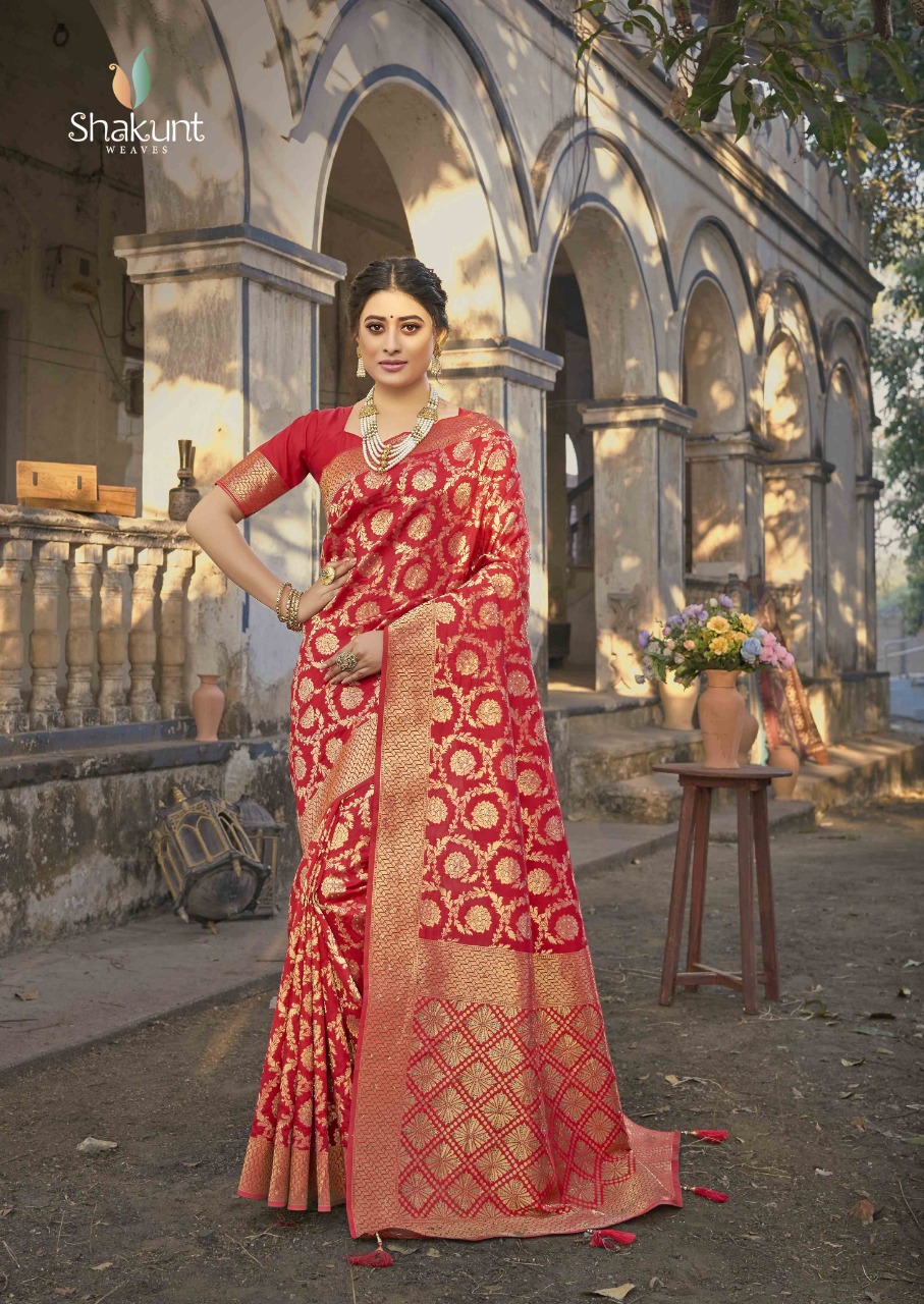 shakunt weaves sonika silk festive look saree catalog