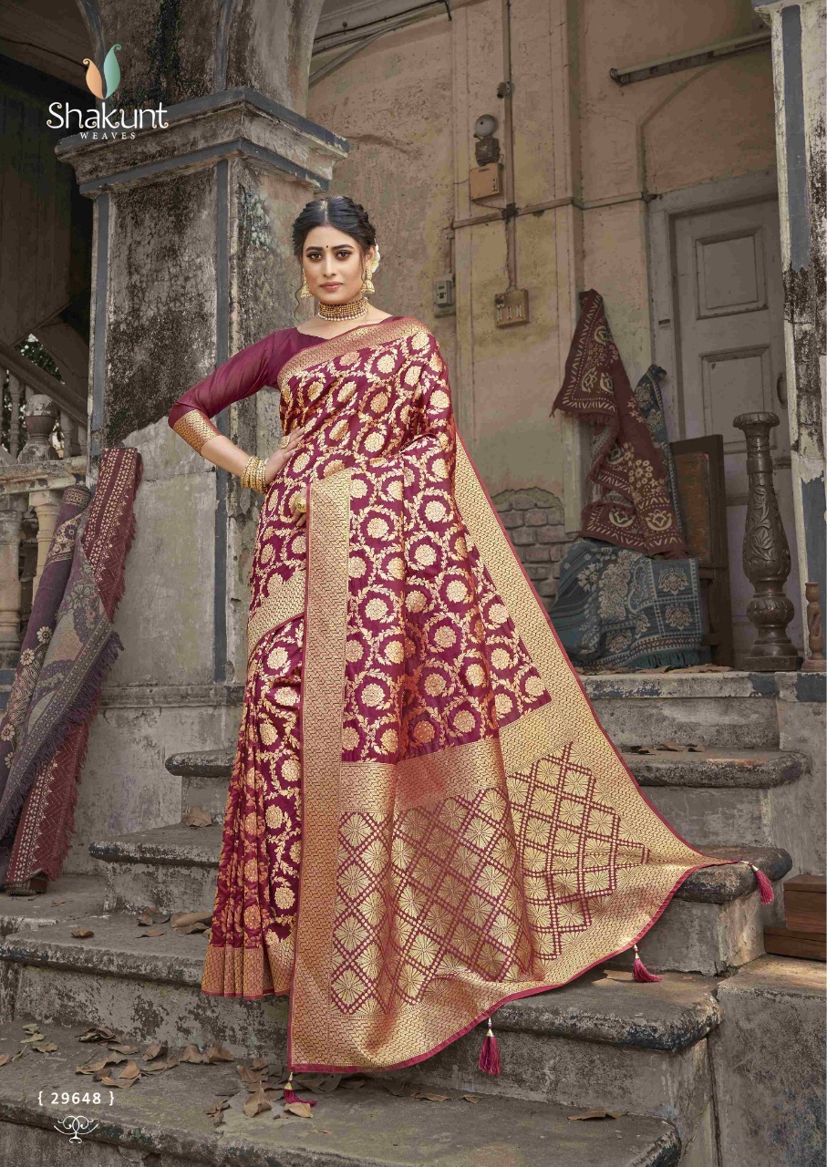 shakunt weaves sonika silk festive look saree catalog