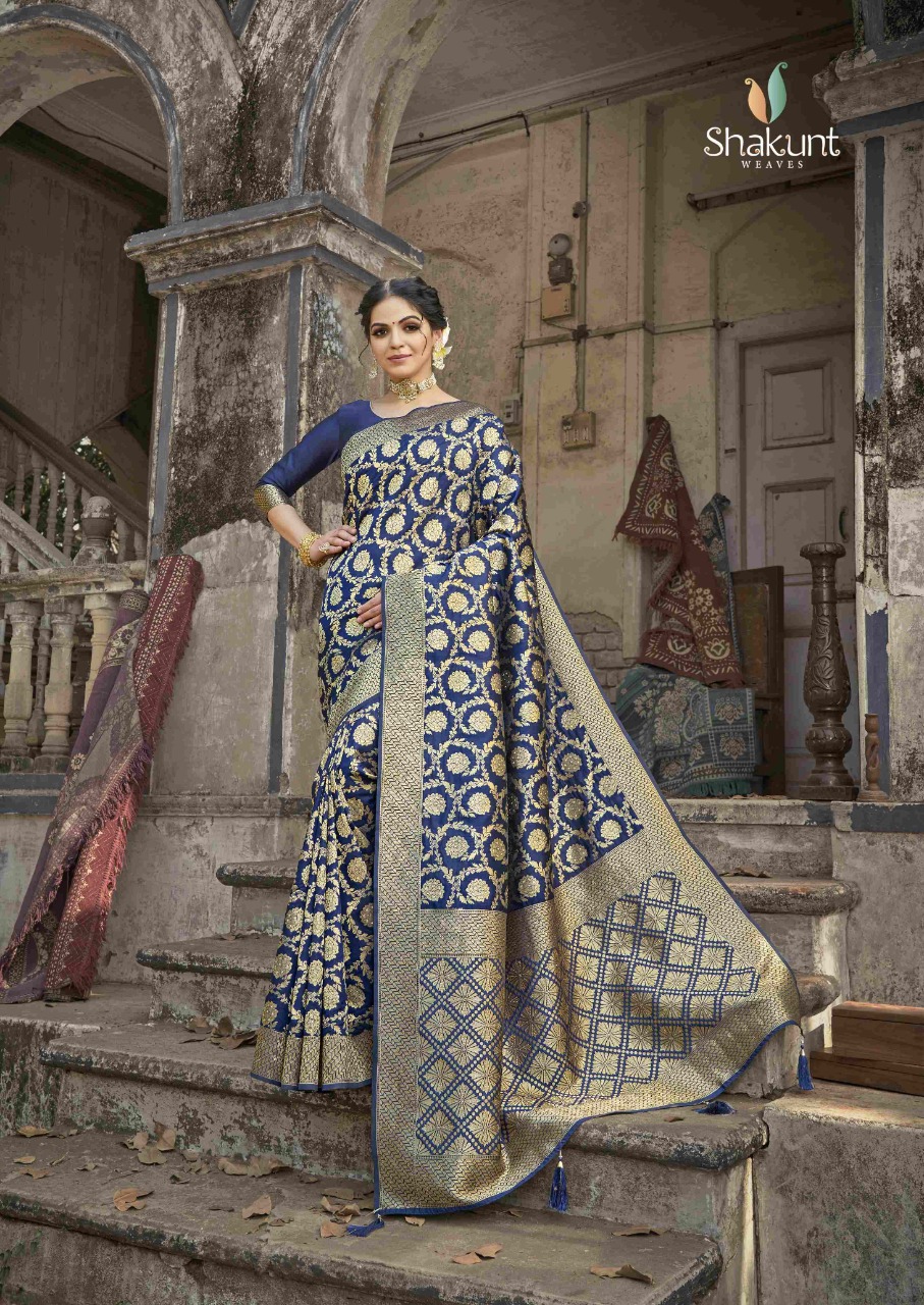 shakunt weaves sonika silk festive look saree catalog