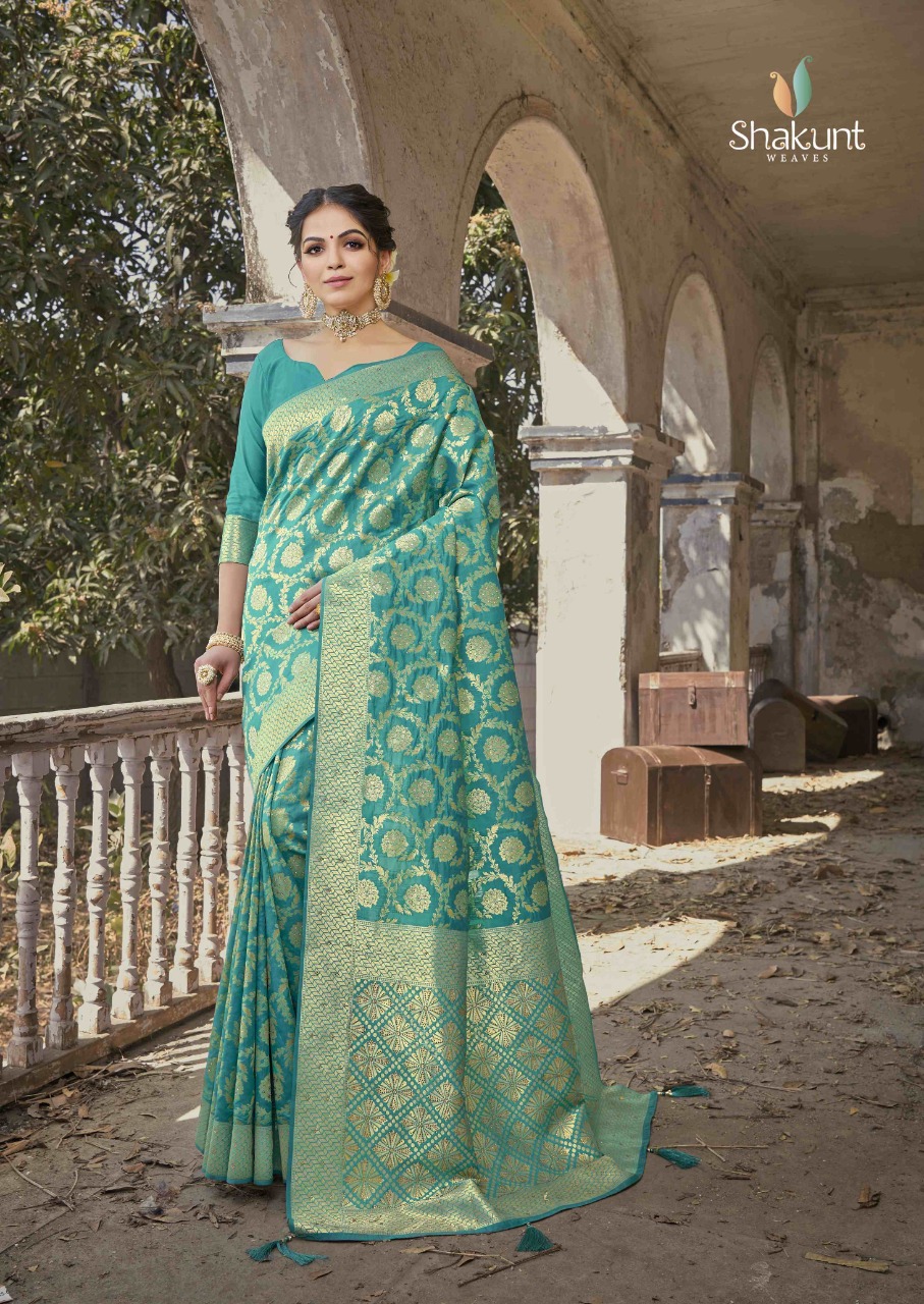 shakunt weaves sonika silk festive look saree catalog