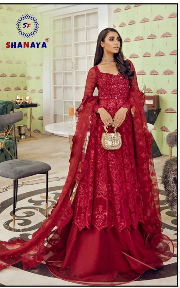 shanaya fashion rose bridal s 59 net decent look salwar suit singale