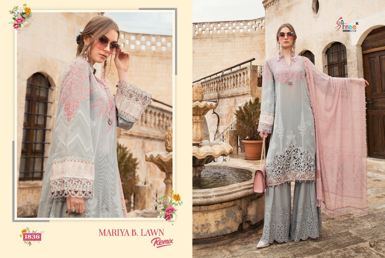 shree fab mariya b lawn remix cotton attrective colours and print salwar suit lawn dupatta catalog