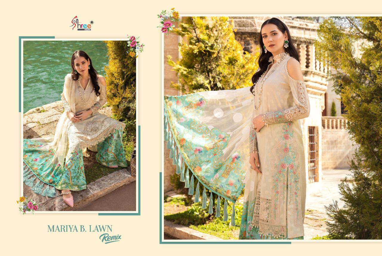 shree fab mariya b lawn remix cotton attrective colours and print salwar suit lawn dupatta catalog