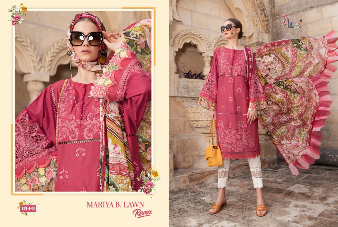 shree fab mariya b lawn remix cotton attrective colours and print salwar suit lawn dupatta catalog