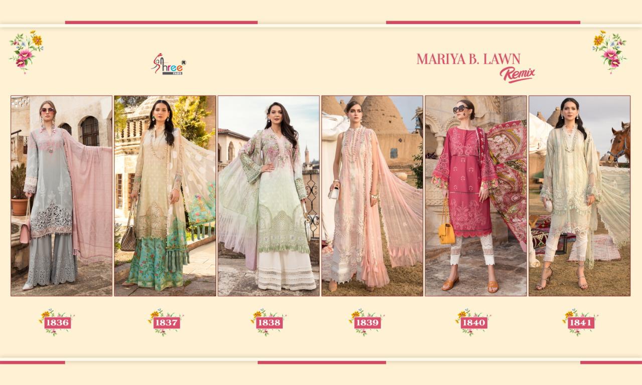 shree fab mariya b lawn remix cotton attrective colours and print salwar suit lawn dupatta catalog