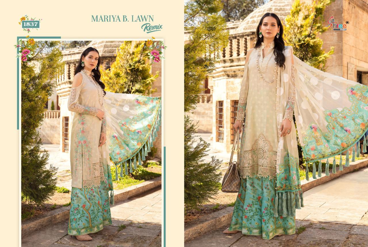 shree fab mariya b lawn remix cotton attrective colours and print salwar suit lawn dupatta catalog