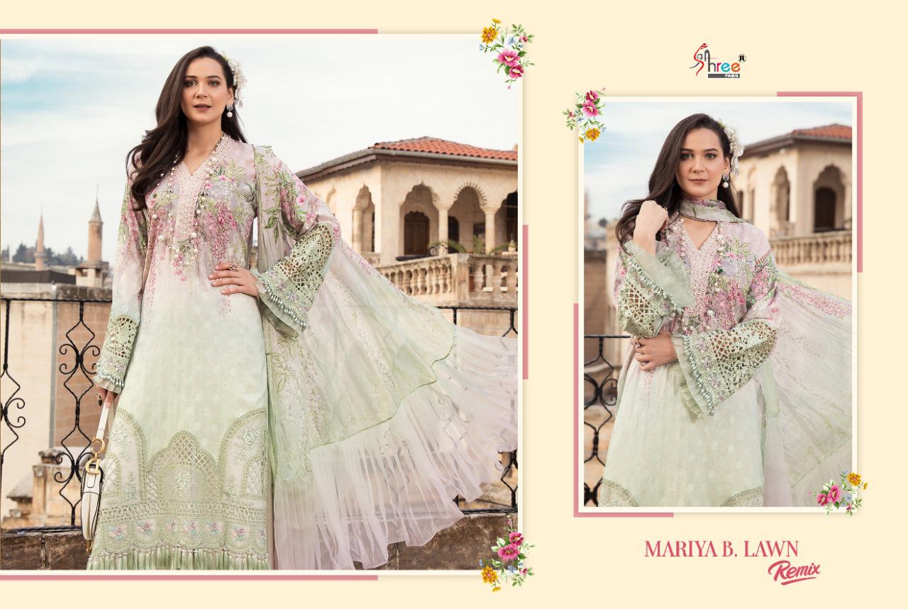 shree fab mariya b lawn remix cotton attrective colours and print salwar suit lawn dupatta catalog