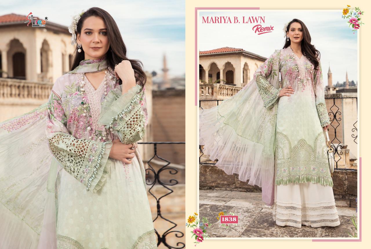 shree fab mariya b lawn remix cotton attrective colours and print salwar suit lawn dupatta catalog