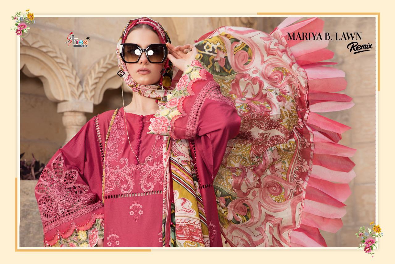 shree fab mariya b lawn remix cotton attrective colours and print salwar suit lawn dupatta catalog