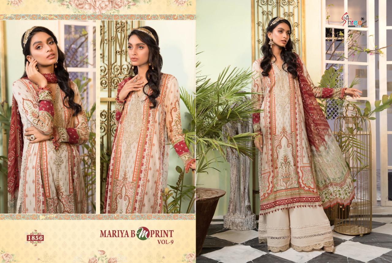 shree fab mariya b m print vol 9 cotton exclusive print  with coton dupatta catalog