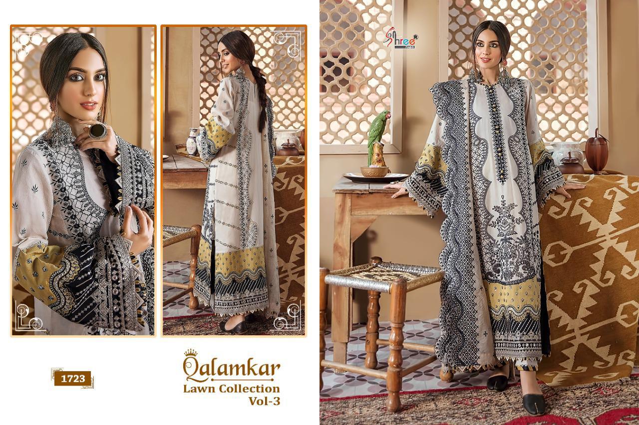 shree fab qalamkar lawn collection vol 3 catchy look salwar suit singal