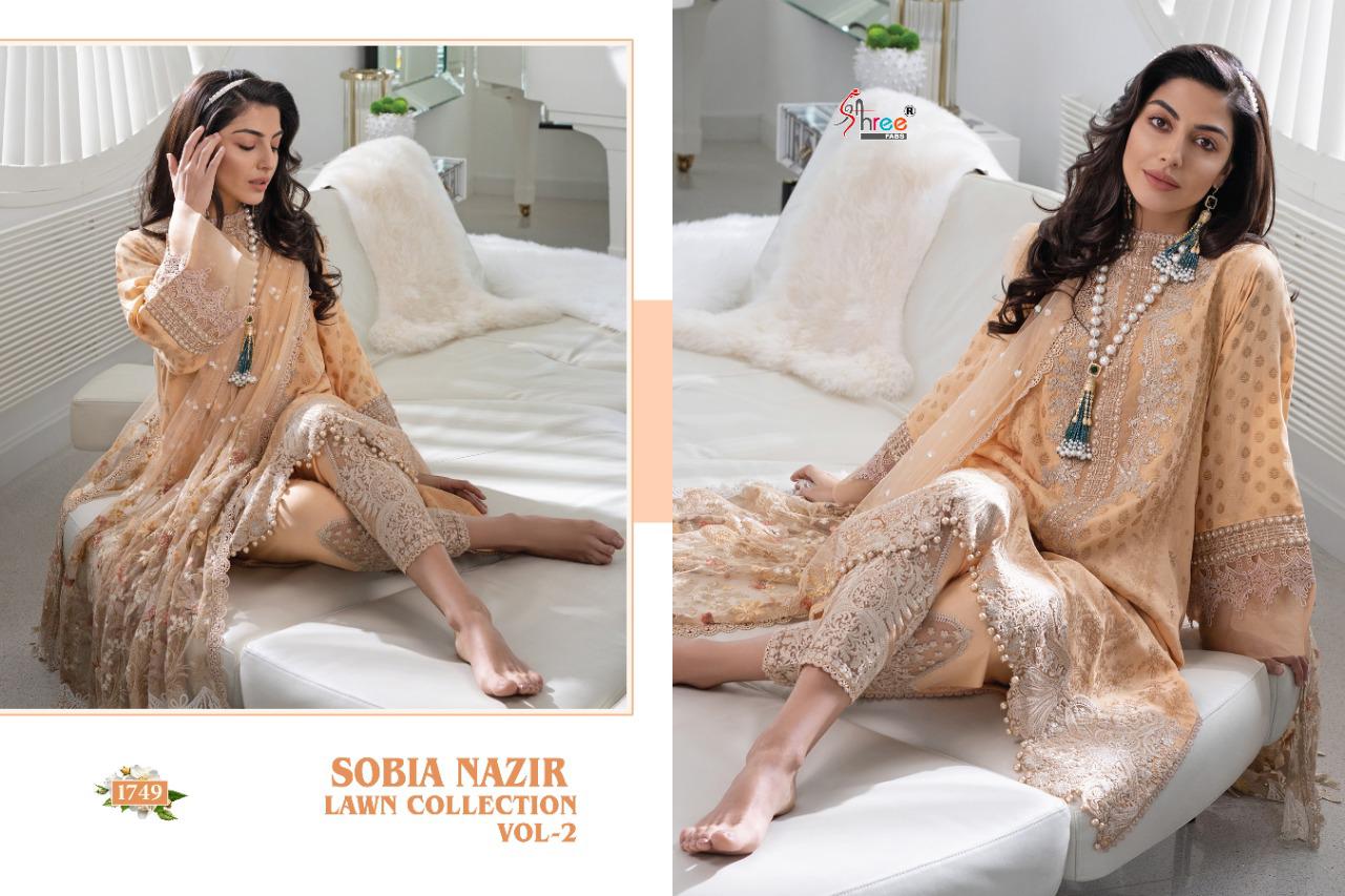 shree fab Sobia Nazir 2  1749 Salwar Kameez Pure lawn Singles