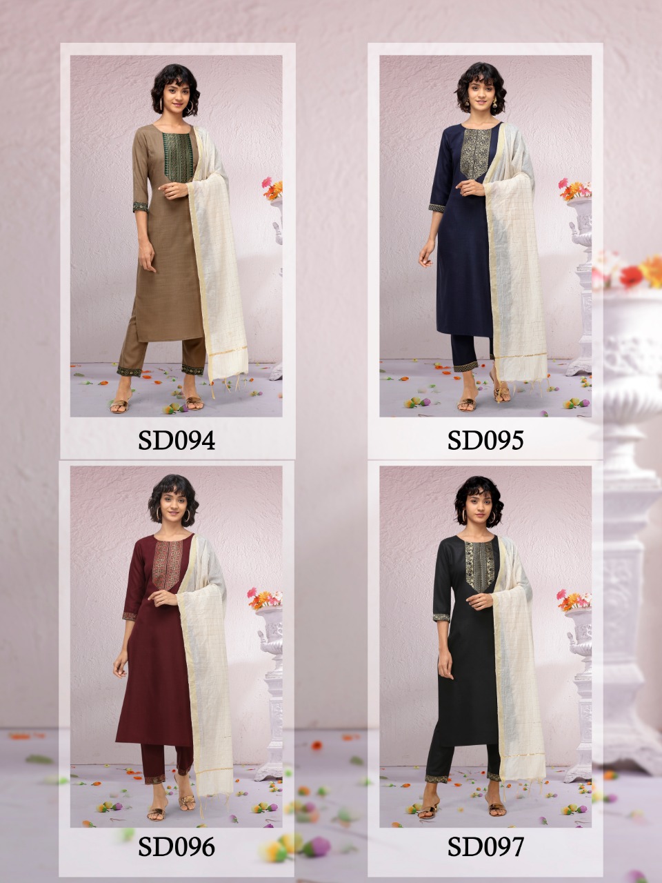 syasii  nainvish cotton gorgeous look kurti bottom with dupatta catalog