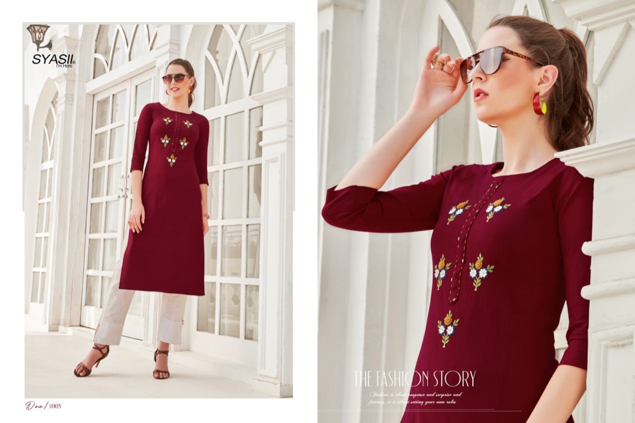 syasii ancy vol 1 rayon new and modern style kurti catalog