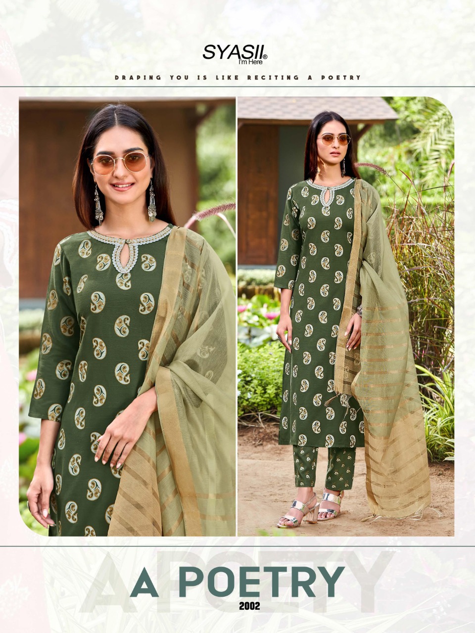 syasii rayasa florence Silky Slub gorgeous look kurti  bottom with dupatta catalog