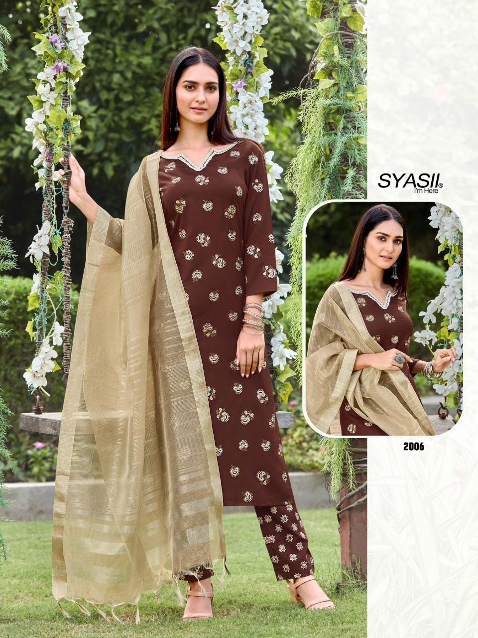 syasii rayasa florence Silky Slub gorgeous look kurti  bottom with dupatta catalog