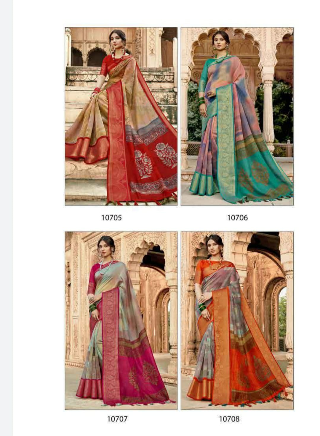 triveni Premratan cotton authentic fabric saree catalog