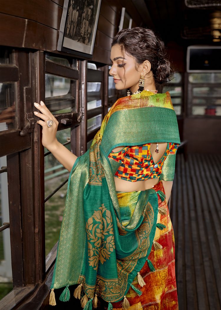 Triveni roop sundari linen classic trendy look saree catalog