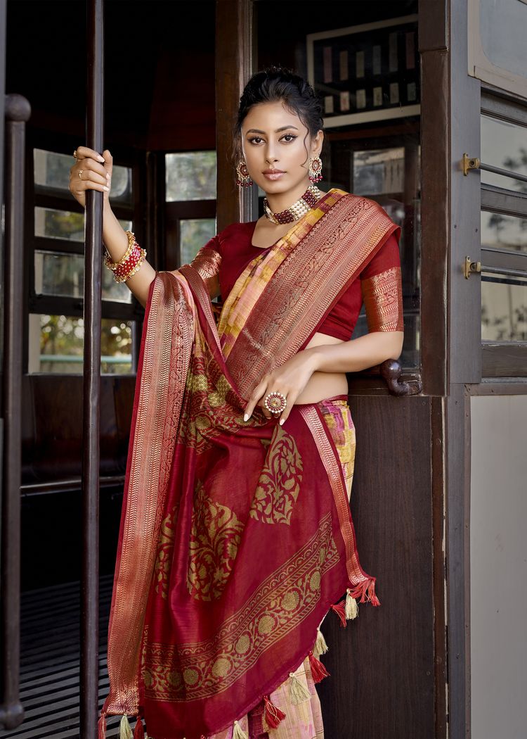 Triveni roop sundari linen classic trendy look saree catalog