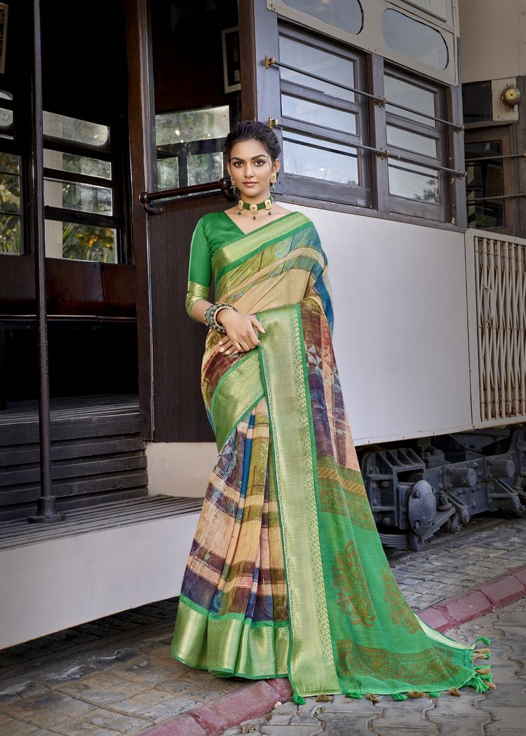 Triveni roop sundari linen classic trendy look saree catalog