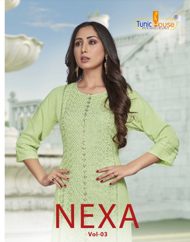 tunic house nexa vol 3 rayon elegant kurti catalog