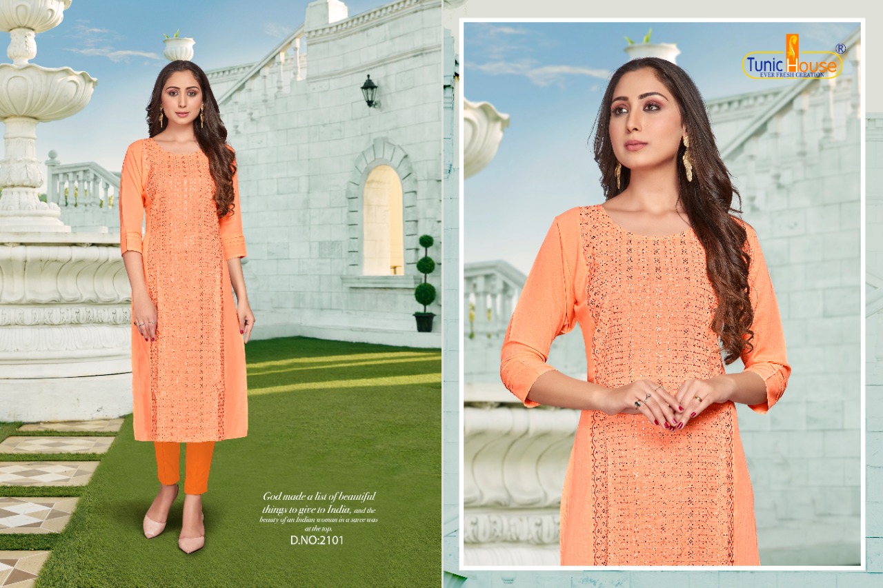 tunic house nexa vol 3 rayon elegant kurti catalog