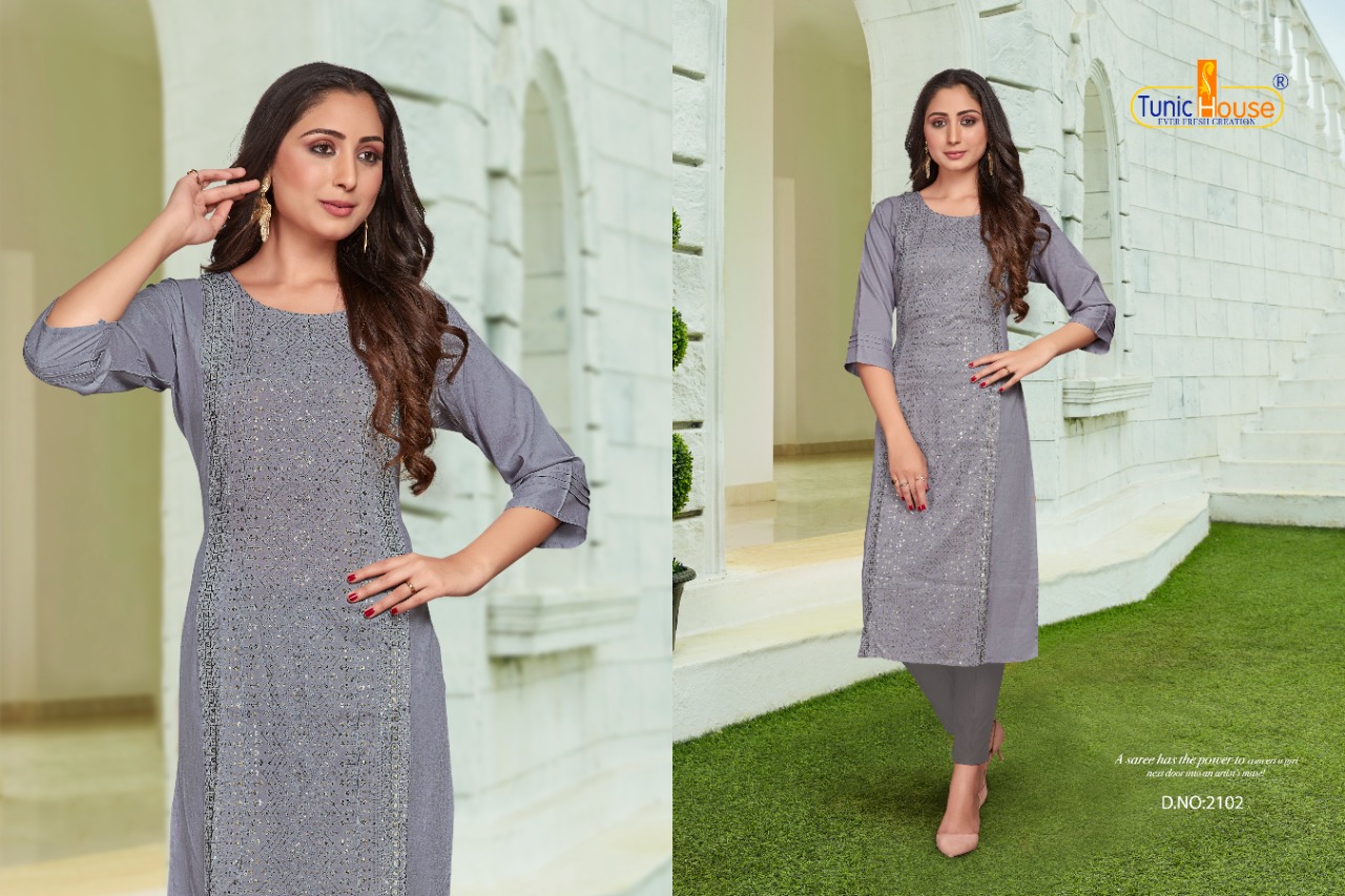 tunic house nexa vol 3 rayon elegant kurti catalog