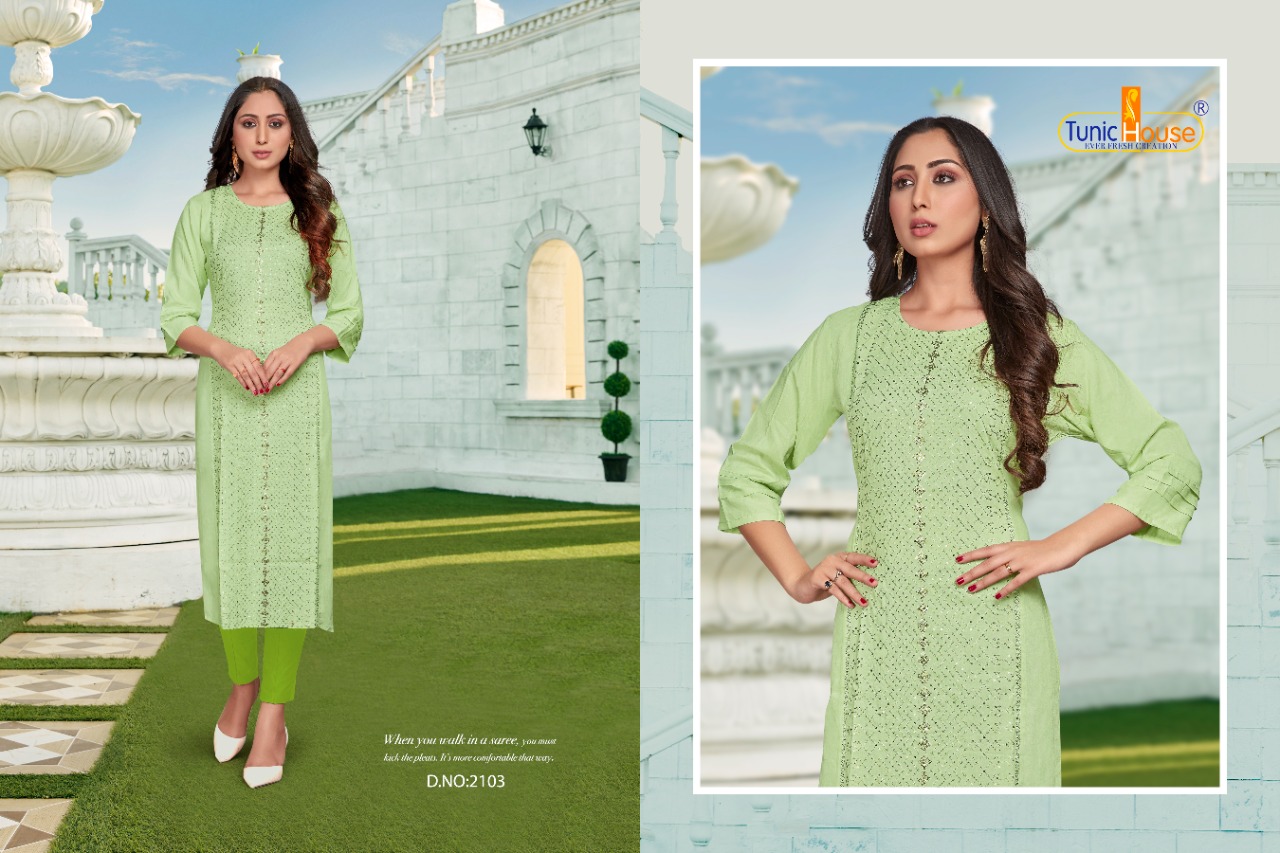 tunic house nexa vol 3 rayon elegant kurti catalog