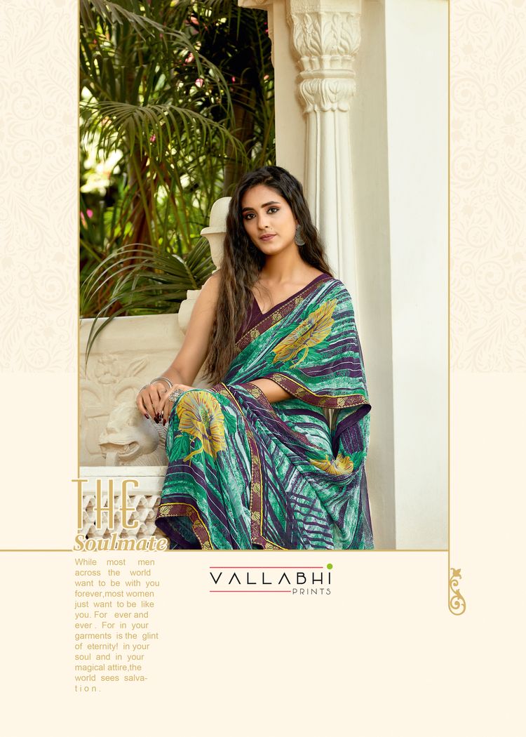 vallabhi prints  weightless regal print saree catalog