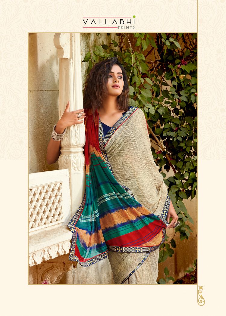 vallabhi prints  weightless regal print saree catalog